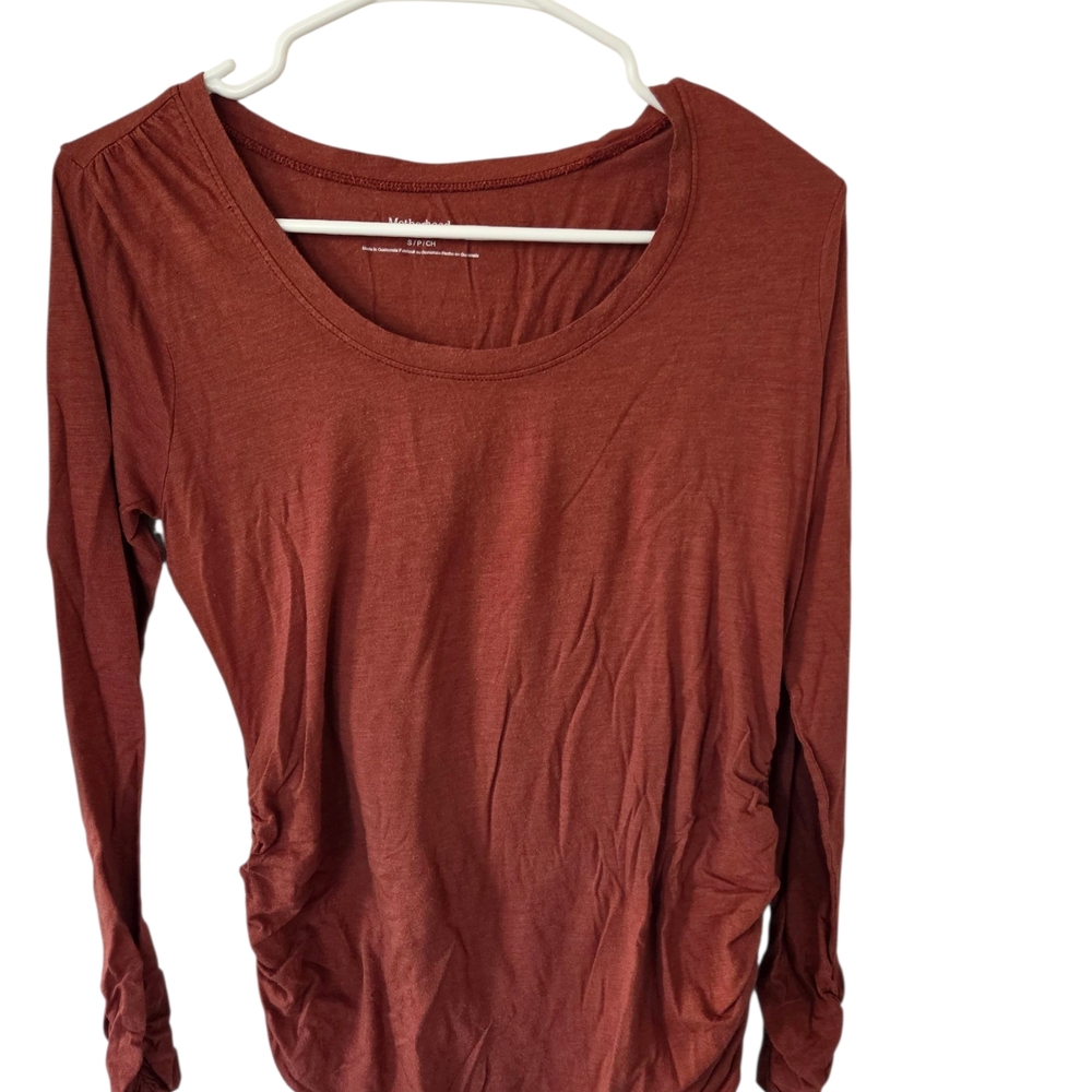 Motherhood Maternity Rust Long Sleeve Tee